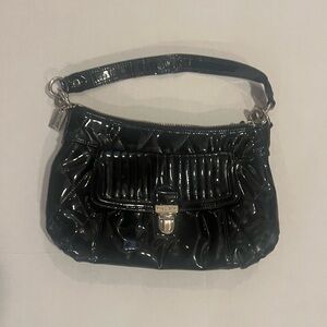 Elegant Coach Black Patent Leather Handbag